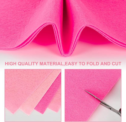 Whaline 18Pcs Felt Fabric Sheets Soft Thick Assorted Pink Craft Felt Pack - Image 3