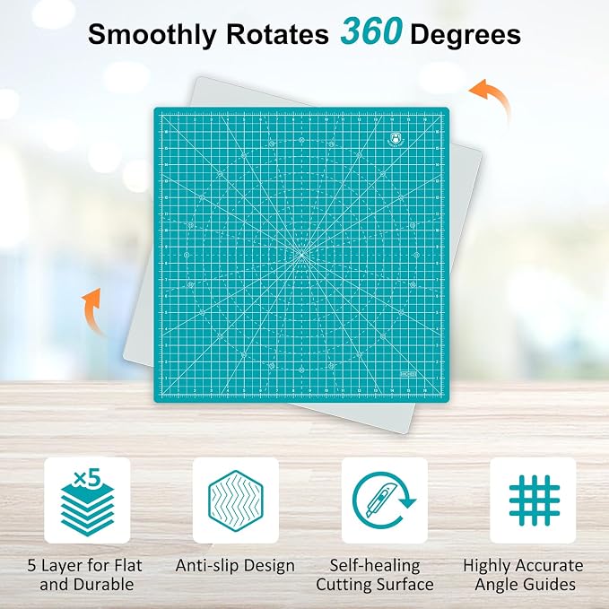 Headley Tools 17"x17" Rotating Cutting Mat, Self Healing Mat - Image 4