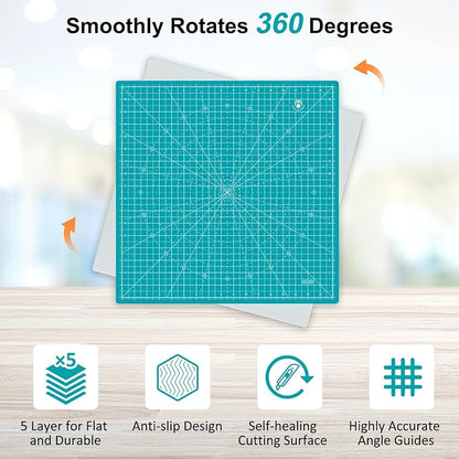 Headley Tools 17"x17" Rotating Cutting Mat, Self Healing Mat - Image 4