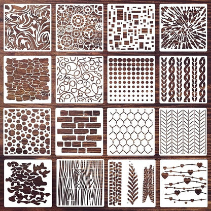 Texture Stencils for Painting Geometric Stencil Cubist Layering Background by SUNVERSE