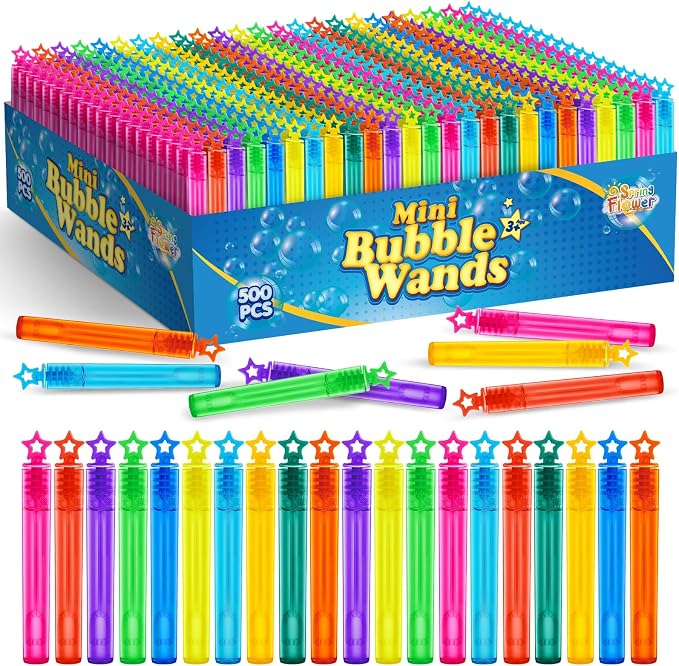 SpringFlower 500 PCS Mini Bubble Wands, Bubble Maker Toys by SpringFlower
