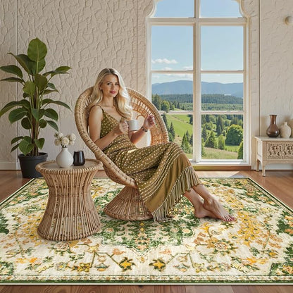 Lahome Bohemian Floral Medallion Area Rug - Image 3