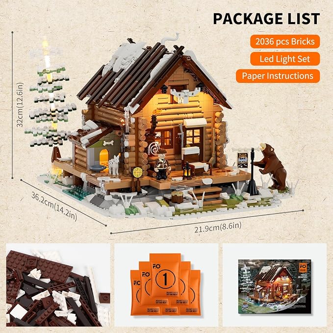 FUNWHOLE Hunting-Cabin Lighting Building-Bricks Set - Image 6