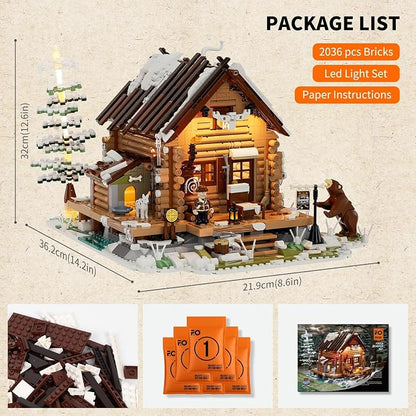 FUNWHOLE Hunting-Cabin Lighting Building-Bricks Set - Image 6