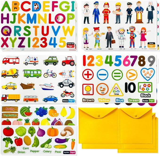 PENGFULL 5 Felt Learning Pieces Set, Alphabet Letters Fruits and Vegetables by PENGFULL