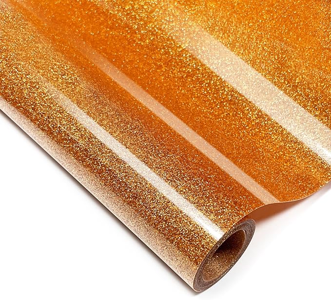 Coffee Orange Glitter HTV Heat Transfer Vinyl, by Unknown
