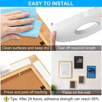 ToLanbbt Double Sided Foam Tape 0.5In x 20FT, Mounting Tape Heavy Duty - Image 5