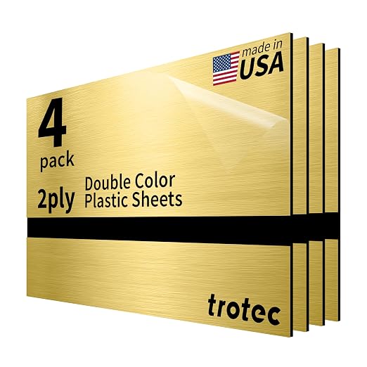 Trotec | Metallic Looking Acrylic Sheet | 12"x20"x1/8", Name Plate | USA Made by TrotecEngravingSupplies