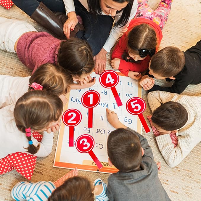 White Board 10Pcs Number Handheld Score Paddles 1-10 Voting Scoreboards - Image 9