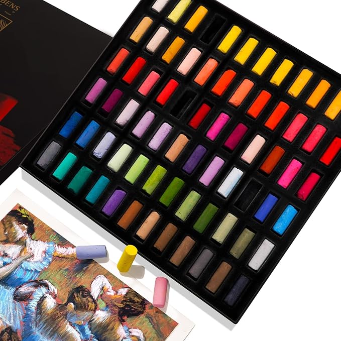 Paul Rubens Professional Soft Pastels, Handmade 72 Vibrant Colors Chalk Pastels by PaulRubens