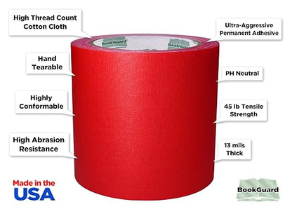 BookGuard 4 inch Premium Bookbinding Repair Cloth Tape, 15 Yard Roll - Image 2