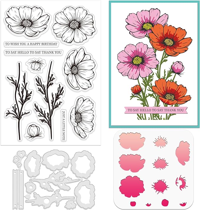 ORIGACH Realistic Cosmos Flower Layering Stencils Set by ORIGACH