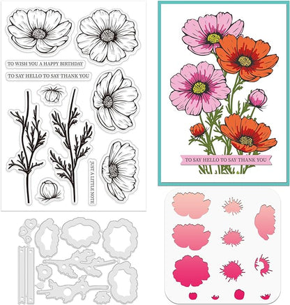 ORIGACH Realistic Cosmos Flower Layering Stencils Set by ORIGACH