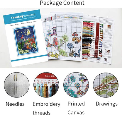 Funchey Stamped Cross Stitch Kits, DIY Cross Stitch Pattern - Image 3