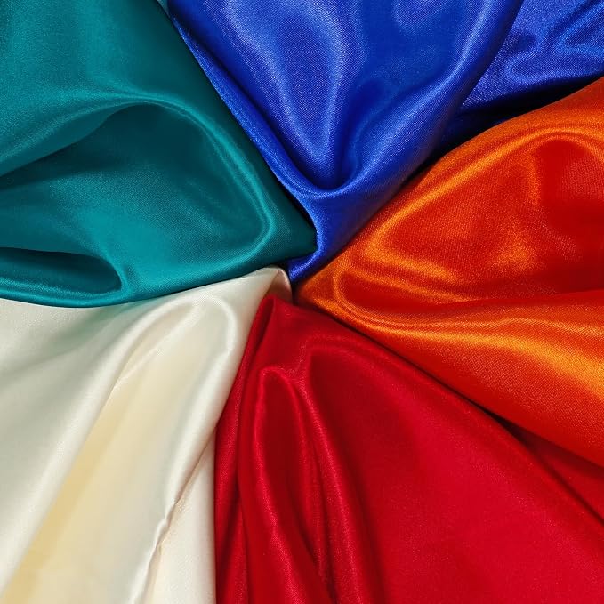 RUDONG M Teal Satin Fabric by The Yard, 5 Yard x 60 Inch Wide Silky Charmeuse - Image 6