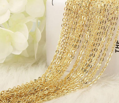 ALEXCRAFT Wholesale 12 PCS Gold Plated Brass Cable Chains Necklace Bulk - Image 4
