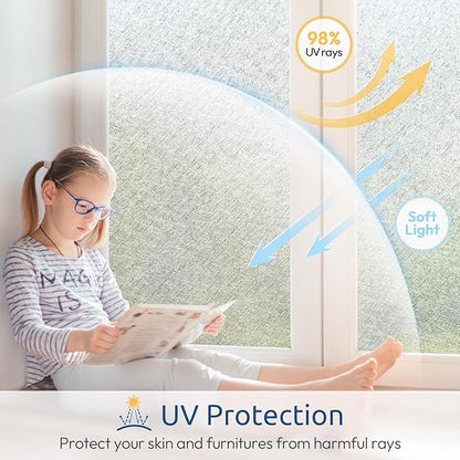 rabbitgoo Window Privacy Film Frosted Glass Film, Decorative Cling UV Sun - Image 4