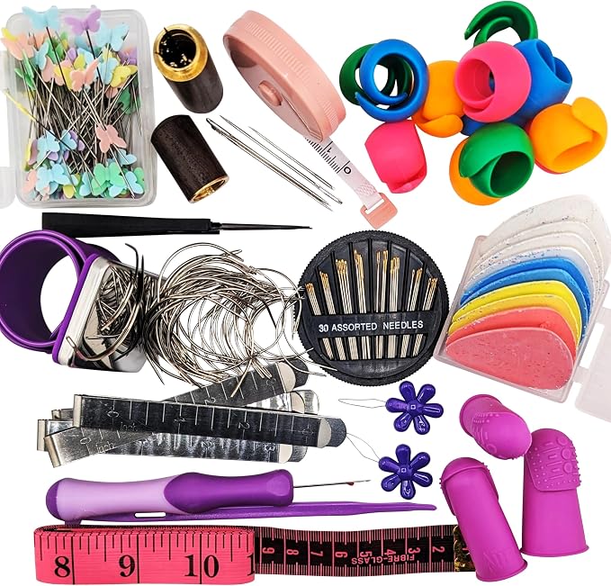 Hand Sewing Complete Kit | Featuring THIK-Grip Thimble | Including Needles by SiliconeAlley