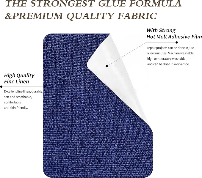 King Mountain Premium Linen Fabric Iron-on Repair Patch, Inside&Outside Fabric - Image 3