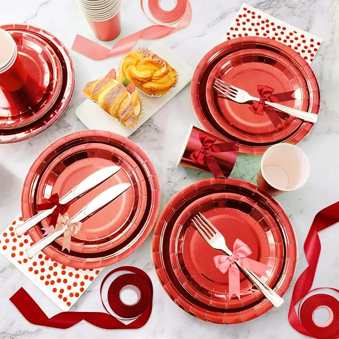1 Inch Red Satin Ribbons for Crafts, 6 Rolls Single-Faced Red Assorted Ribbons - Image 7