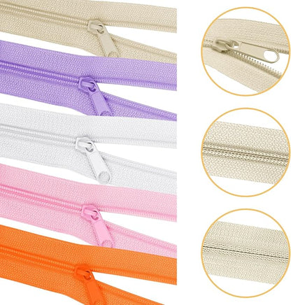 DOITEM 62 Yards 20 Pieces Sewing Zippers #3 Nylon Coil Zippers Assorted Zipper - Image 4