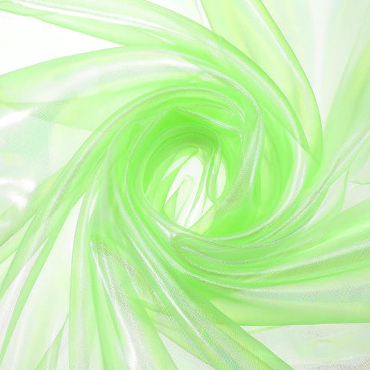 MECCANIXITY Iridescent Sheer Organza Fabric, 2 Yards x 59 Inches Solid Laser by MECCANIXITY