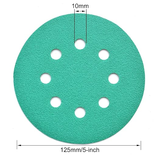 5-Inch 8-Hole Wet Dry Sanding Discs 120 Grit, Polyester Film Backed Heavy-Duty - Image 6