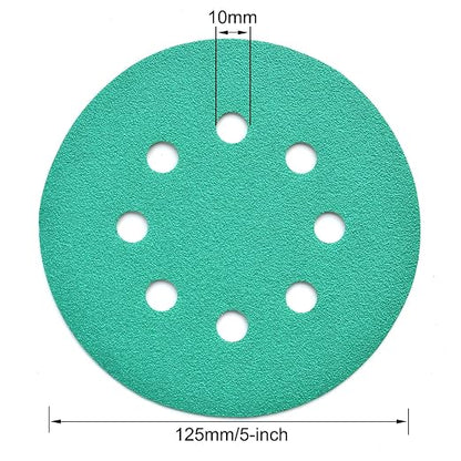 5-Inch 8-Hole Wet Dry Sanding Discs 120 Grit, Polyester Film Backed Heavy-Duty - Image 6