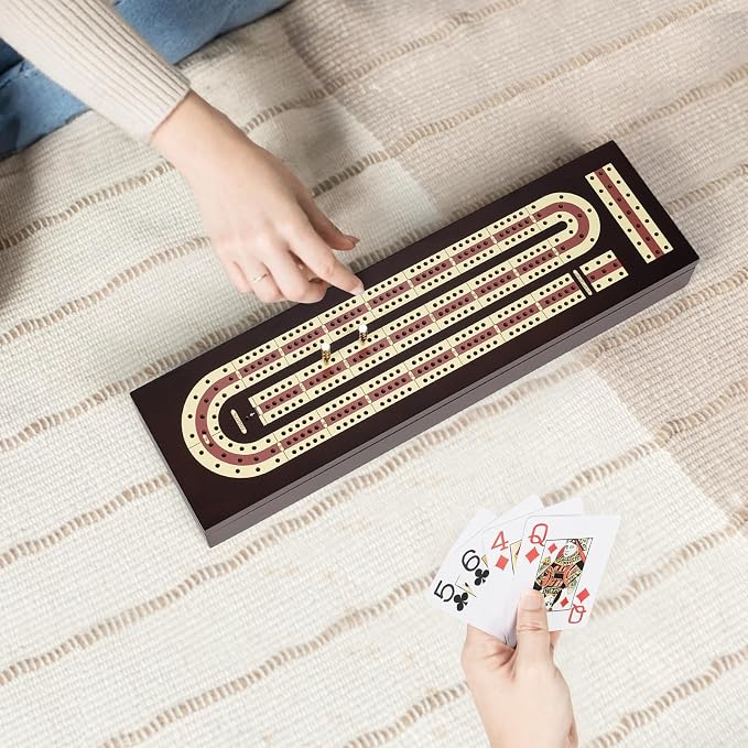 Cribbage Board Game Set, Premium Wooden Board - Image 6