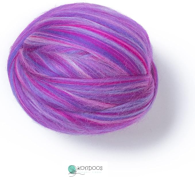 Kondoos Multi Colored Natural Wool roving, 1 lb. Best Wool - Image 2
