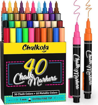 Extra Fine Tip Chalk Markers by Chalkola