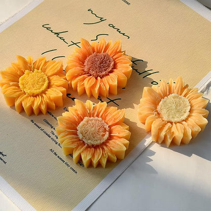 Wehous 2PCS Sunflower Candle Mold Unique Flower Silicone Fondant Chocolate Cake - Image 4