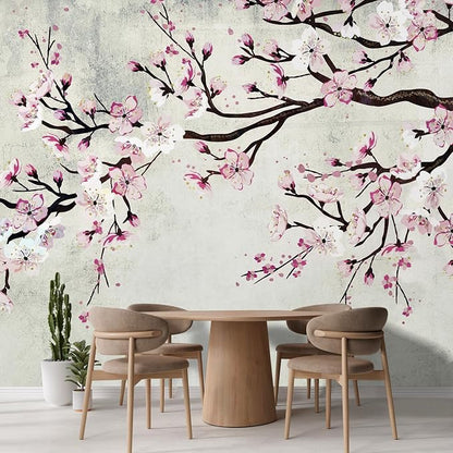 wall26 Large Wall Mural Watercolor Style Ink Painting Pink Cherry Blossom on - Image 3