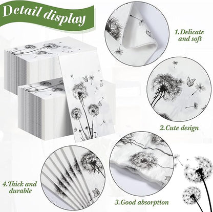 200 Sheets Dandelion Guest Towels Disposable - Image 3
