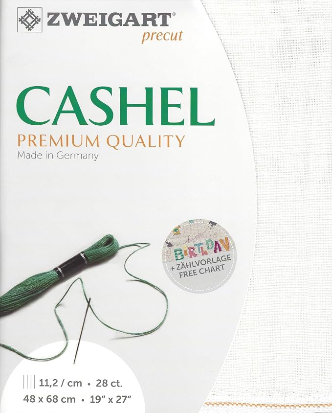 Precut Zweigart Cashel 28 Count Antique White 3281/101. Needlework Canvas by Wizardi