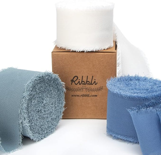 Ribbli Chiffon Silk Ribbon, 1.5 in x 30 Yards, Wedding Invitations, Bridal by Ribbli
