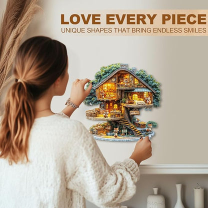 Wooden Puzzles for Adults, Fox House Puzzles, Wood Adult Puzzle, Birthday Gifts - Image 5