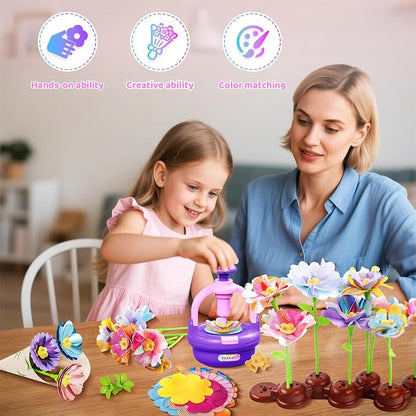 Plunack Flower Bouquets Toys for Kids Age 4-8, Flower Press Kit DIY Flowers - Image 4