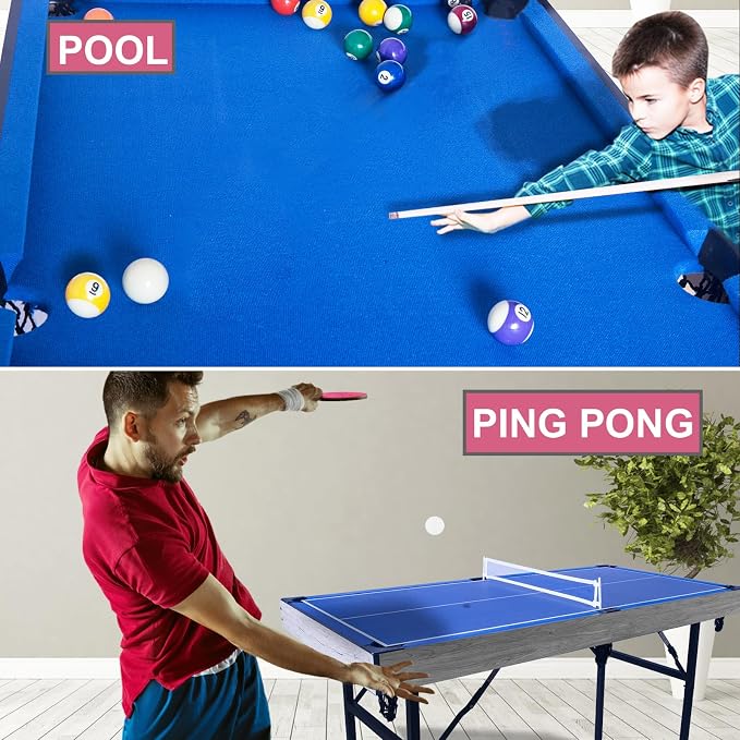 54" 5in1 Multi-fuction Games Table, Folding Multi Game Combination Table Set - Image 3
