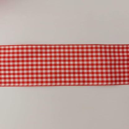 1.5 Inch Red and White Woven Edge 100% Polyester Gingham Ribbon 25 Yards Each - Image 9