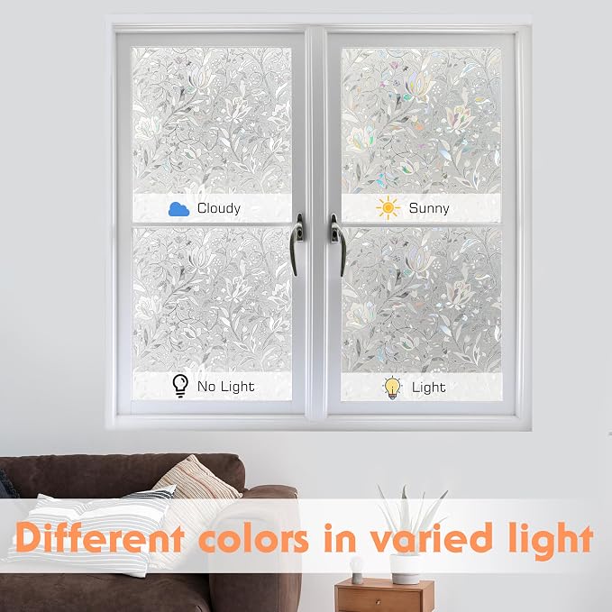 Hilarious Privacy Window Film, Tulip Window Vinyl, Stained Glass Static Stickers - Image 6