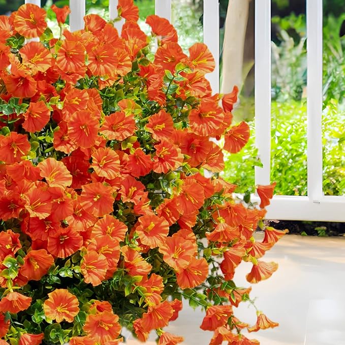 Artificial Flowers for Outdoor Decoration, 16 Bundles Fake Silk Realistic - Image 3