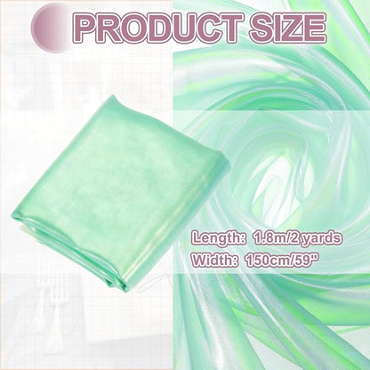 MECCANIXITY Iridescent Sheer Organza Fabric, 2 Yards x 59 Inches Solid Laser - Image 2