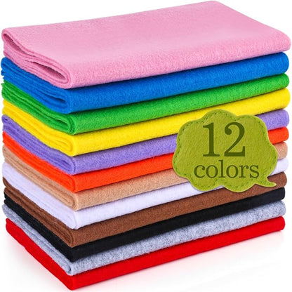 XSEINO 12 Rolls 8"x35" 1.4mm Thick Soft Felt Fabric Sheet 12 Assorted Colors by XSEINOiscreating%EF%BC%81