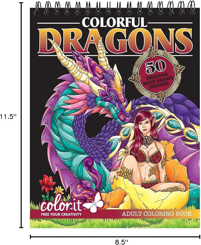 ColorIt Colorful Dragons Adult Coloring Book, Volume I - Image 9