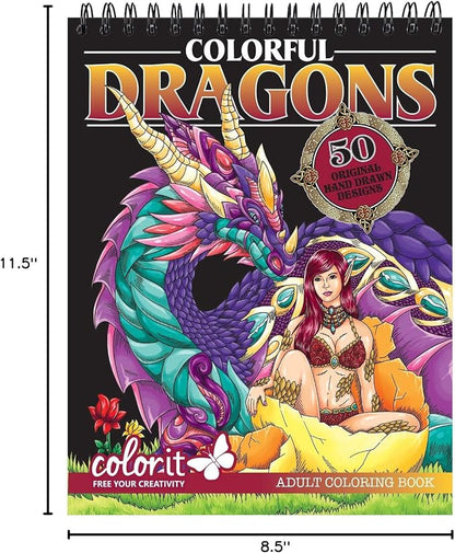 ColorIt Colorful Dragons Adult Coloring Book, Volume I - Image 9