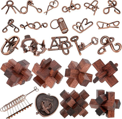 24 Pcs Brain Teaser Puzzles for Adults Teens by Unknown