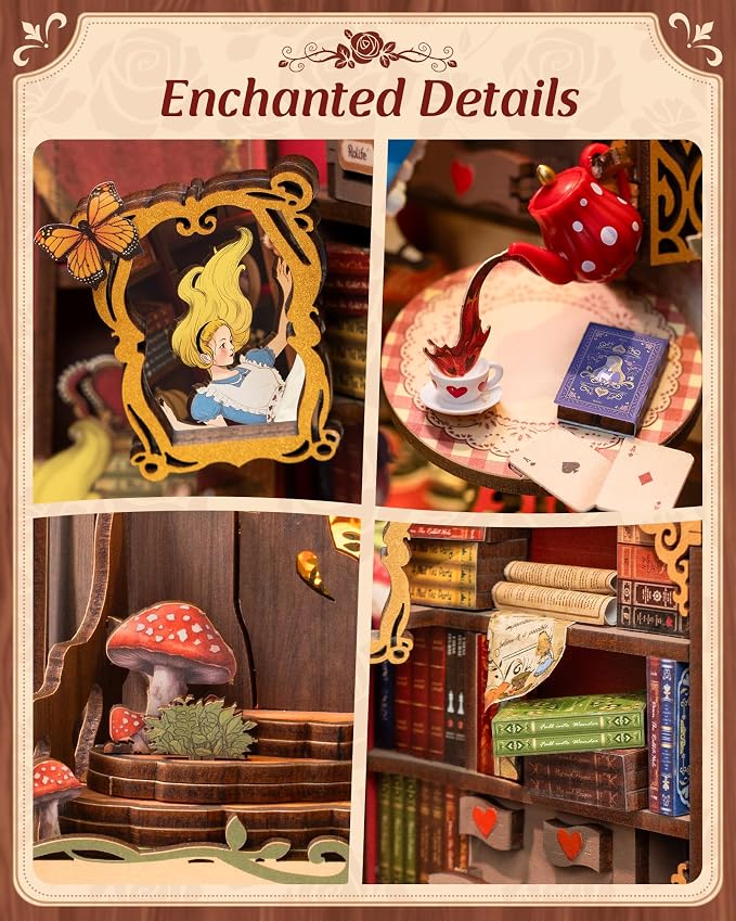 ROBOTIME Book Nook Kit, Fairy Tale Princess DIY Miniature House Kit, Fall into - Image 3