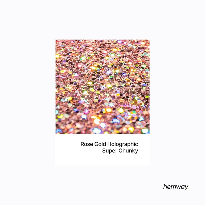 Hemway Glitter for Resin 100g Rose Gold Holographic Metallic Crystals for Epoxy - Image 2