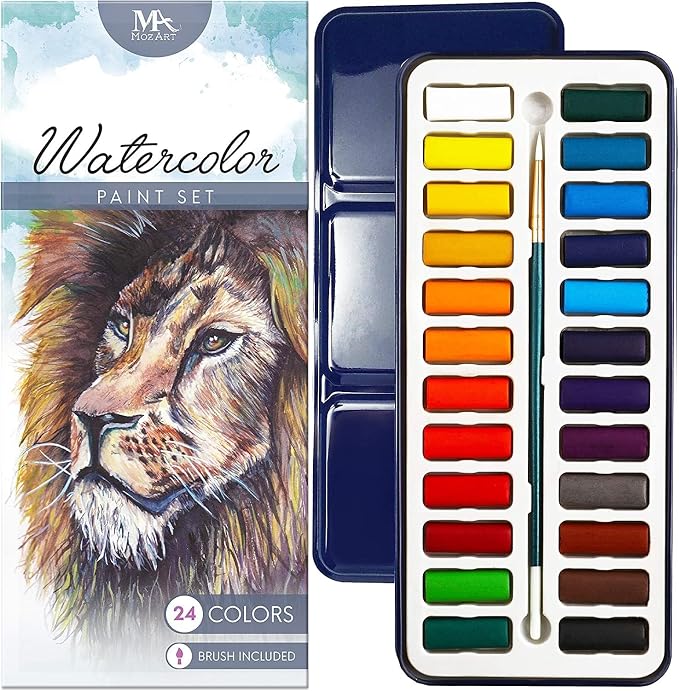MozArt Supplies Watercolor Paint Essentials Set by MozArtSupplies